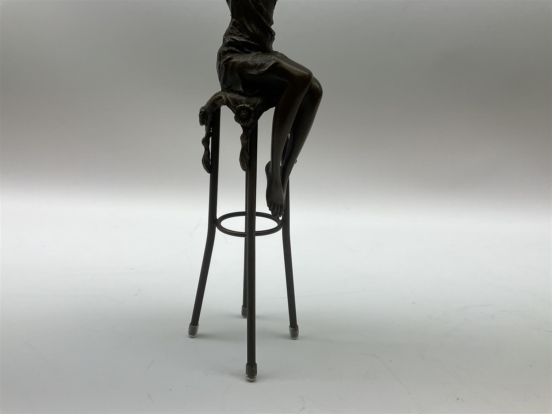 Art Deco style bronze modelled as a female figure seated upon a chair - Image 3 of 8