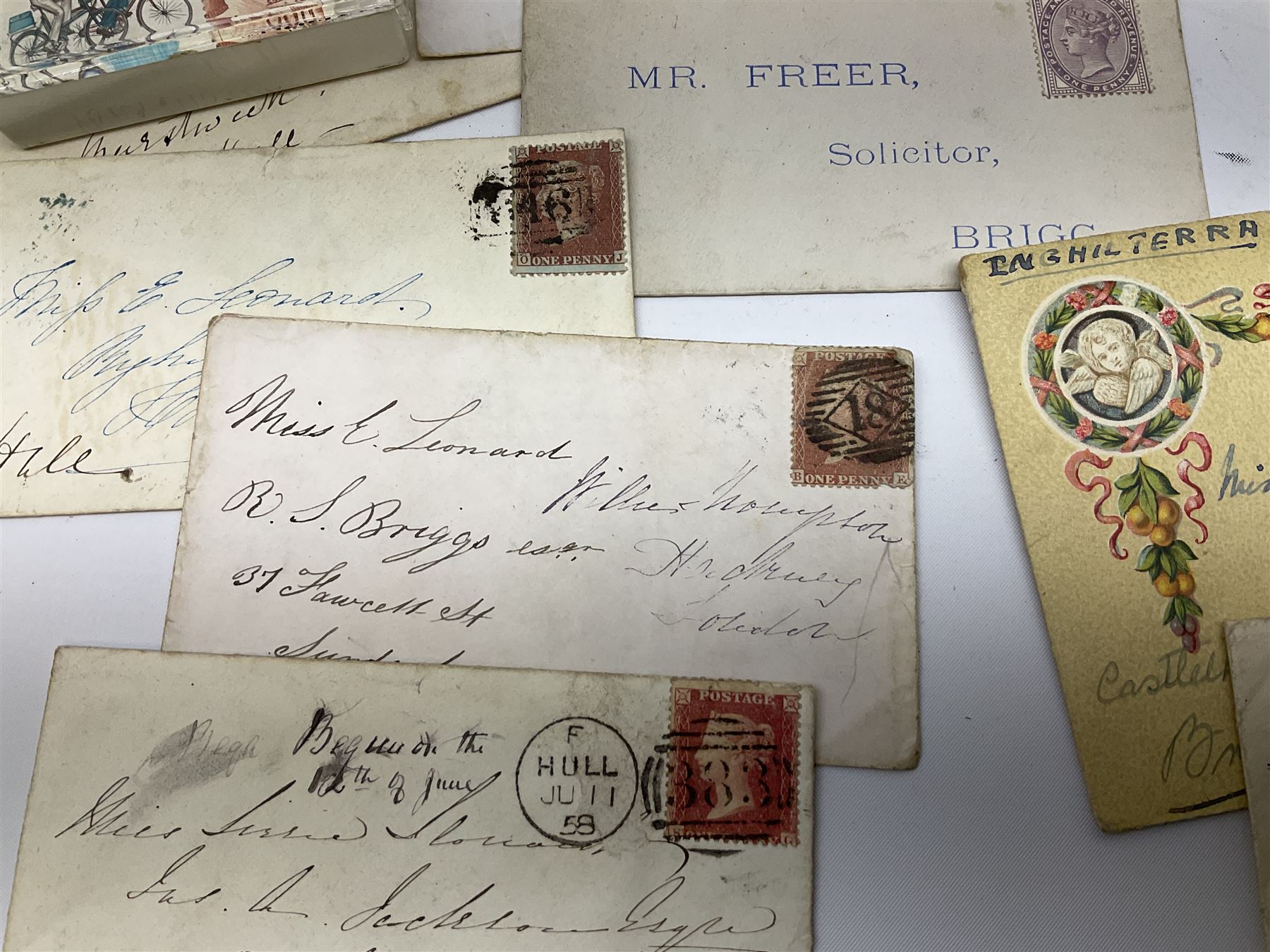 Great British and World stamps including Queen Victoria penny reds on envelopes - Image 11 of 12