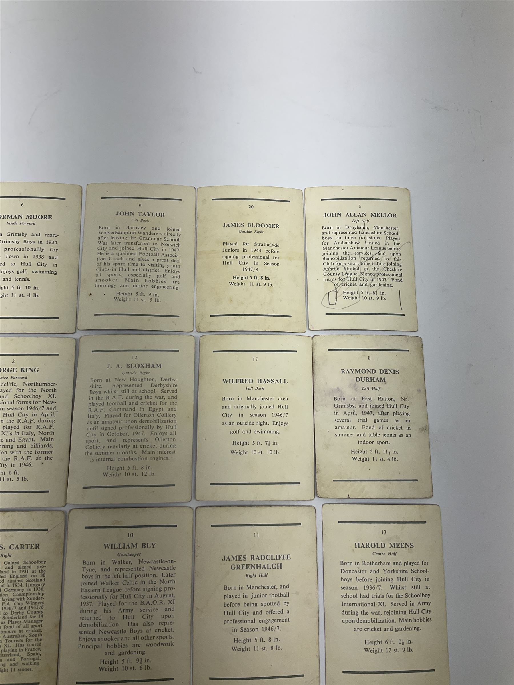Football - Hull City - set of twenty trade cards 1950s including Raich Carter - Bild 11 aus 12