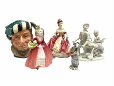 Royal Doulton figures comprising 'The Falconer' character jug