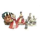 Royal Doulton figures comprising 'The Falconer' character jug