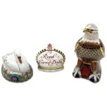 Three Royal Crown Derby paperweights