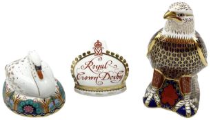 Three Royal Crown Derby paperweights