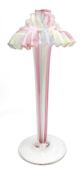 Late 19th century vaseline and cranberry candy stripe glass Jack-in-the-pulpit vase