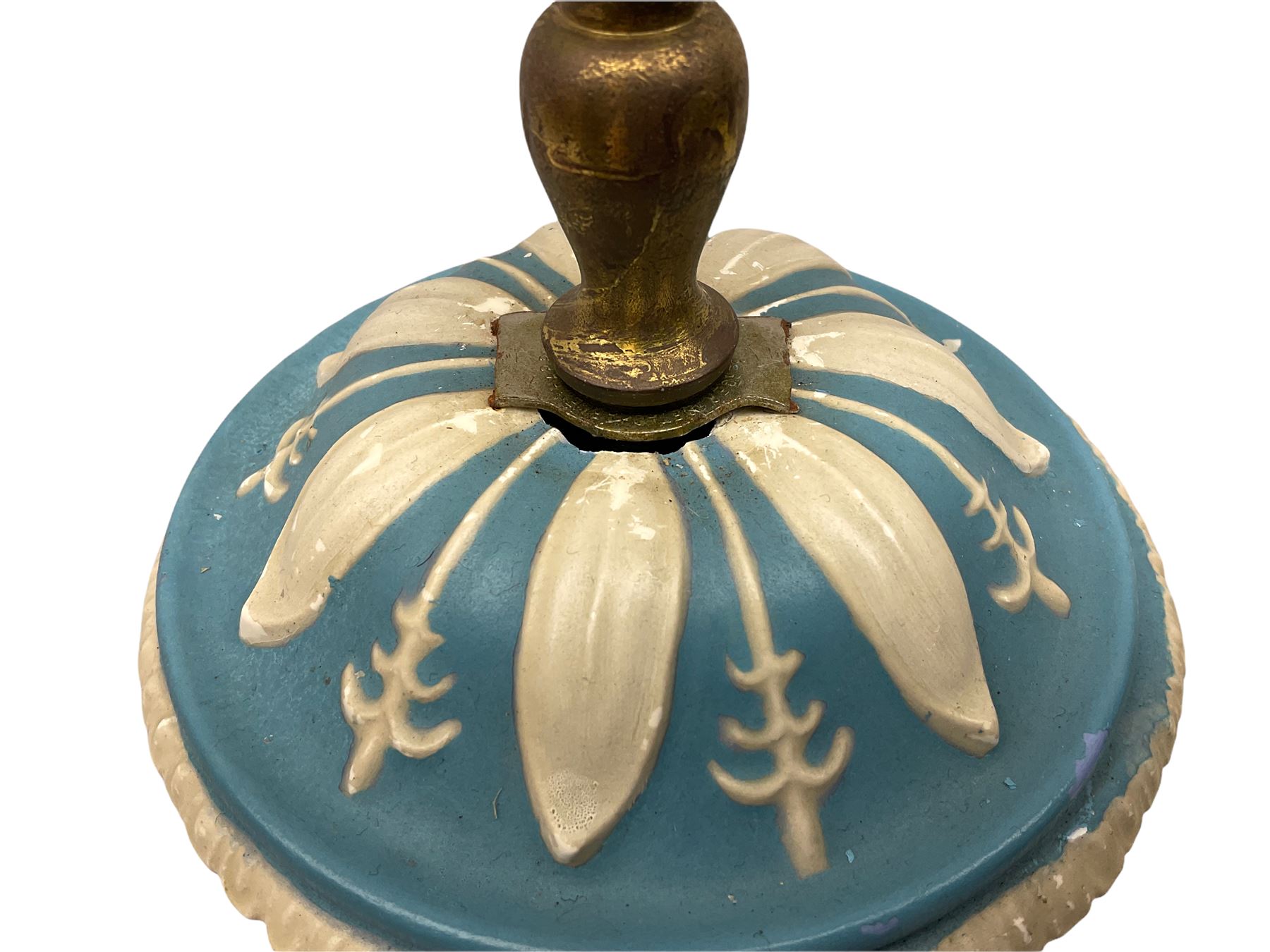 Ceramic urn shaped table lamp on a square pedestal base - Image 9 of 13