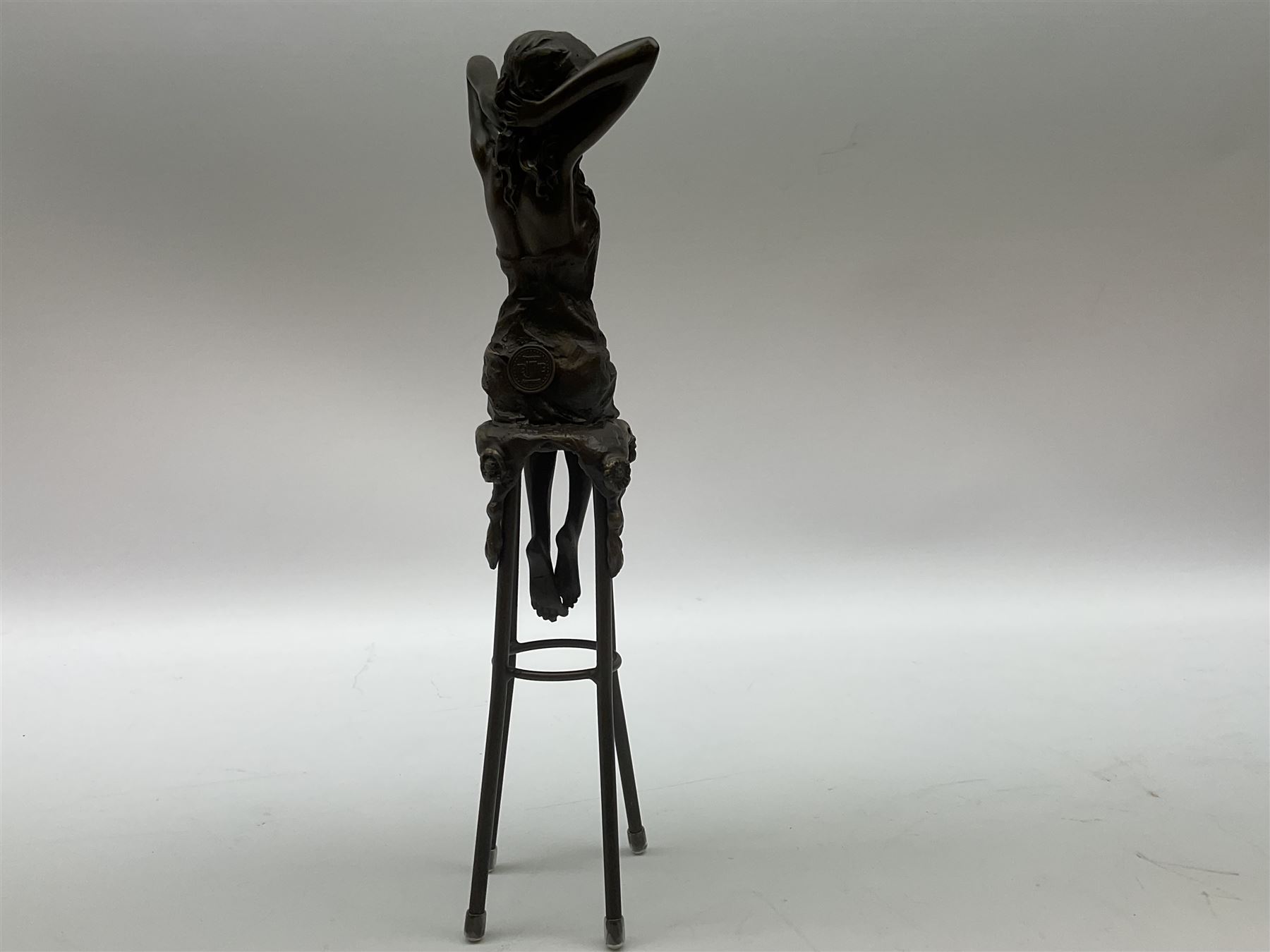 Art Deco style bronze modelled as a female figure seated upon a chair - Image 4 of 8