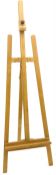 large wooden easel with adjustable picture rest