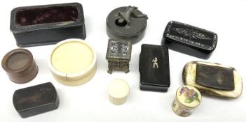 Group of 19th century and later snuff and other boxes