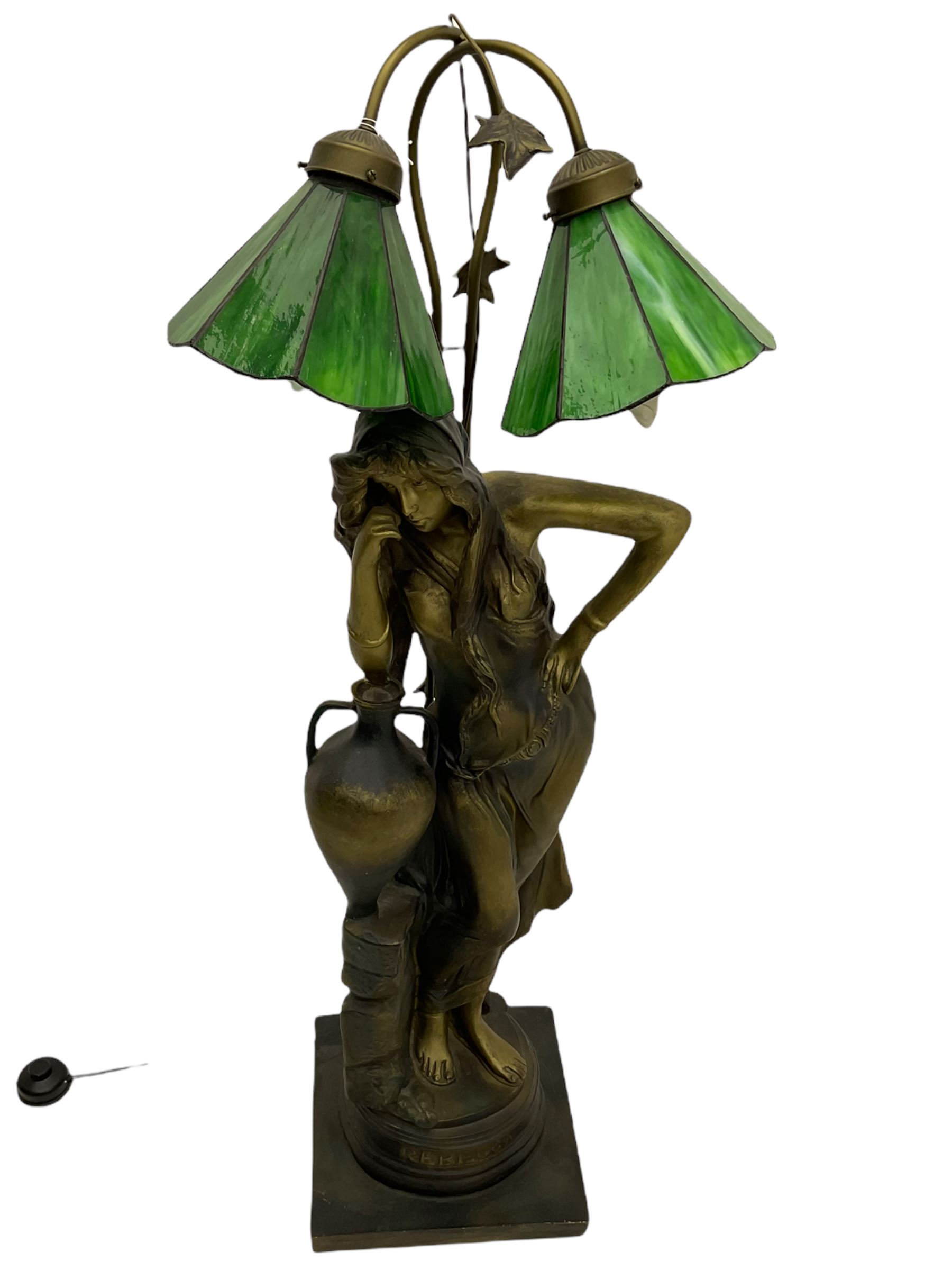 Large Italian style figural lamp depicting Rebecca with urn - Image 2 of 7