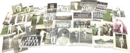 Cricket - thirty-four Edwardian postcards depicting action portraits of various players including Yo