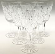 Set of six Waterford Crystal wine glasses