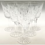 Set of six Waterford Crystal wine glasses