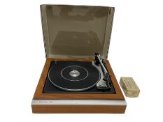 Wharfedale W30 direct drive turntable in teak case and a Garrard stylus pressure gauge model SPG3 -