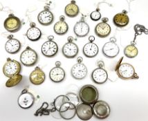 Collection of silver and metal pocket watches