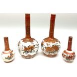 Pair of miniature Japanese Kutani vases
