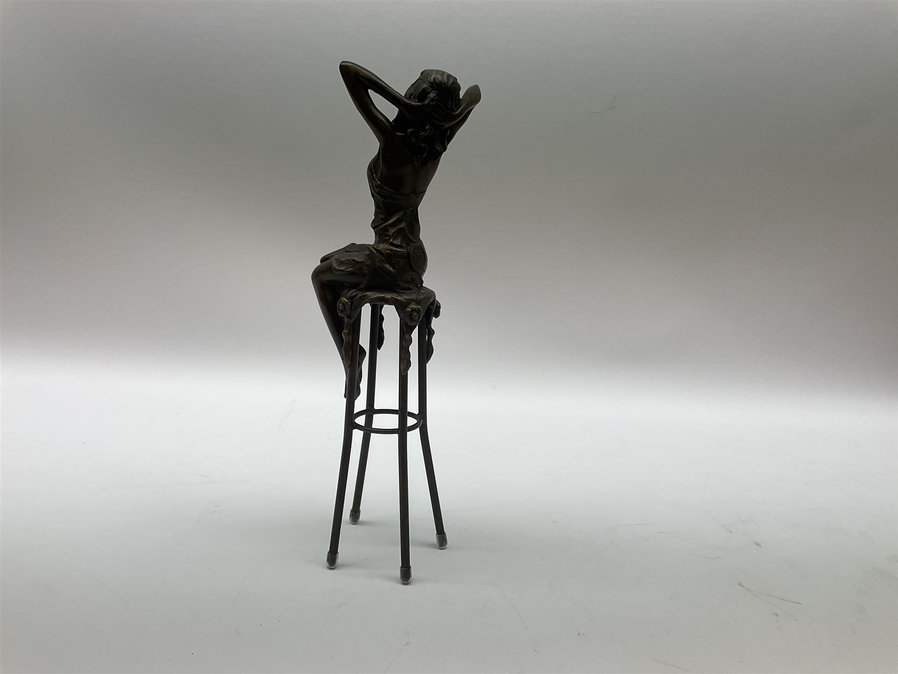 Art Deco style bronze modelled as a female figure seated upon a chair - Image 6 of 8