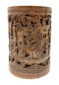 Late 19th century Chinese bamboo brush pot