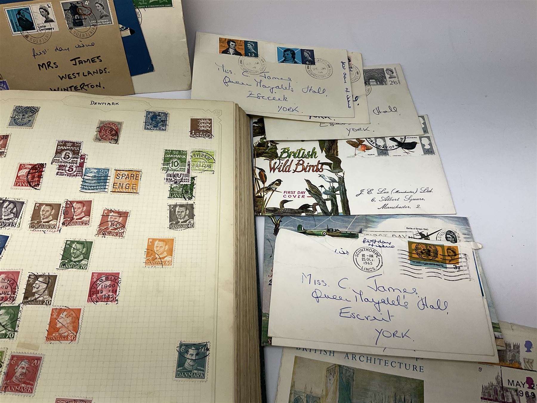 Great British and World stamps including Queen Victoria penny reds on envelopes - Image 6 of 12