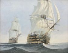 Brian Stone (20th century): HMS Victory and HMS Temeraire at Sea