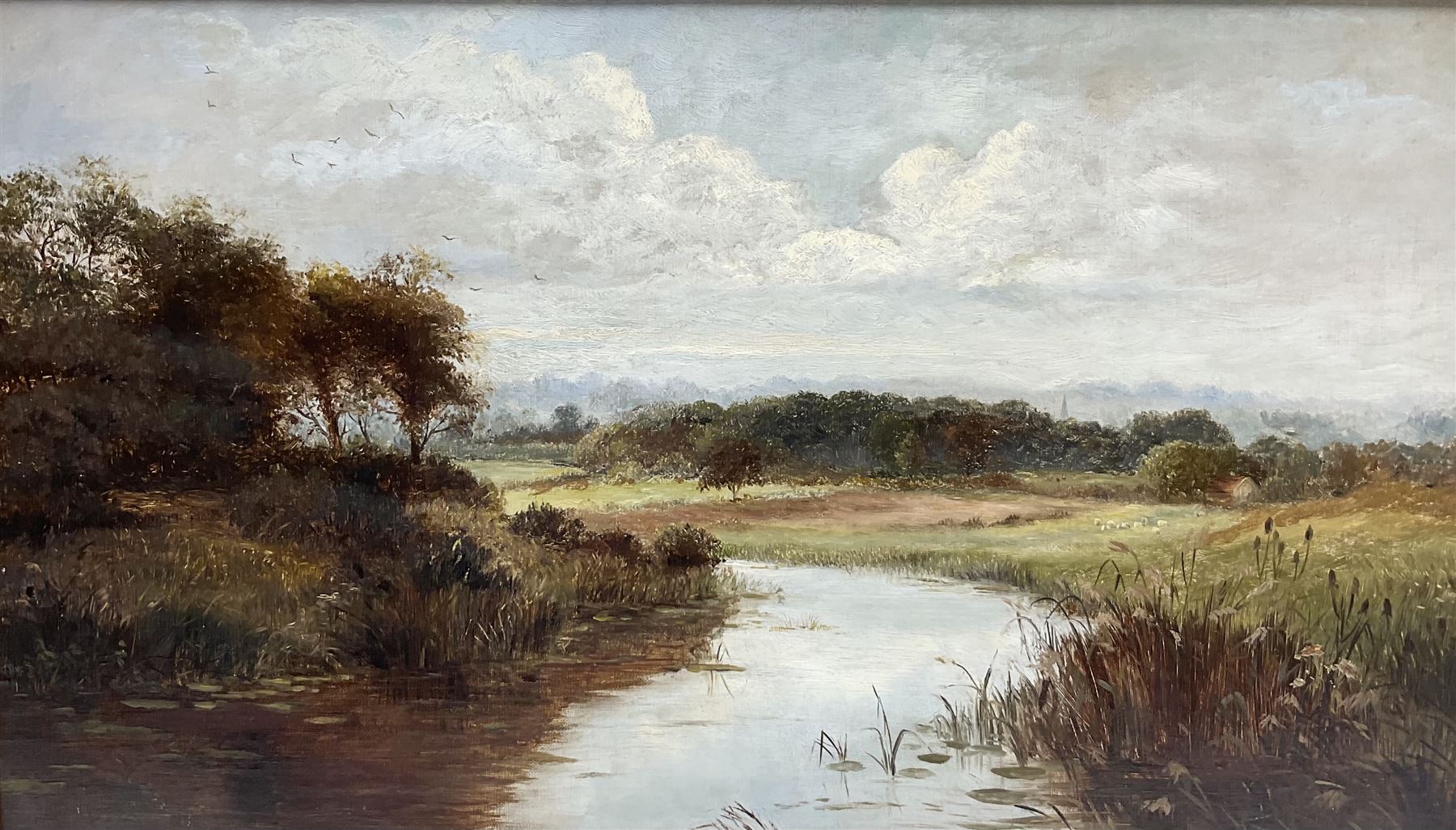 English School (20th century): Rural River Landscape