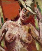 Peter Collins ARCA (British 1923-2001): Nude Woman Wearing Cowboy Hat