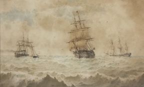 William Frederick Settle (British 1821-1897): Sailing and Steam Vessels at Sea