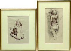 Peter Collins ARCA (British 1923-2001): Female Nude Sitting Cross Legged & Standing Nude