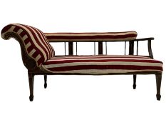 Edwardian inlaid rosewood and mahogany chaise longue
