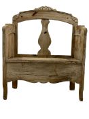 Rustic pine hall bench