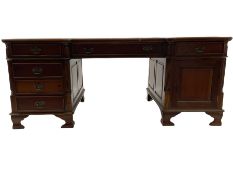 Georgian style hardwood partner's desk