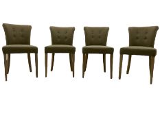 Neptune Furniture - Calverston set of four curved back dining chairs with Clara Natural buttoned uph