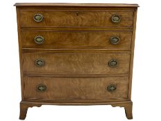 Early 19th century mahogany bow front chest