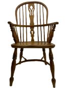 19th century ash and elm Windsor armchair