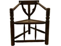 Victorian oak corner turner chair