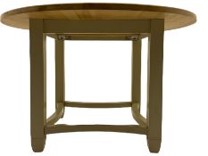 Neptune Furniture - Chichester oak and cream painted dining table with circular top