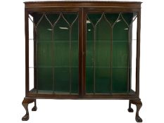 Early 20th century mahogany bow front display cabinet