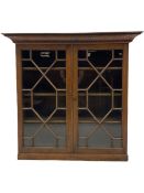 Edwardian oak glazed bookcase