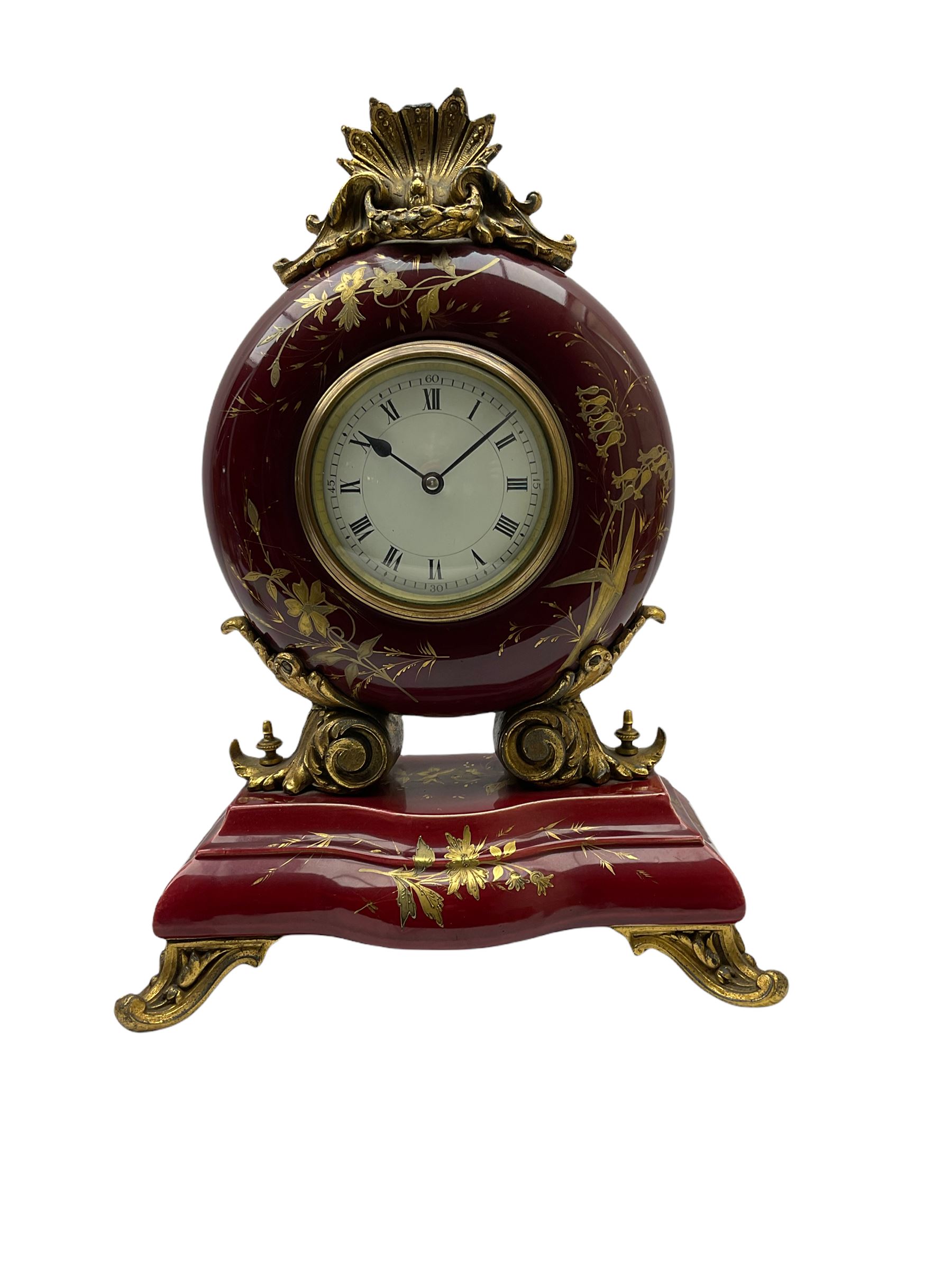 A 20th century three-piece clock garniture - Image 2 of 3