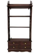 Georgian style mahogany open bookcase