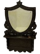 Early 20th century carved oak hall mirror