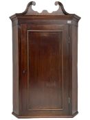 Georgian mahogany wall hanging corner cupboard