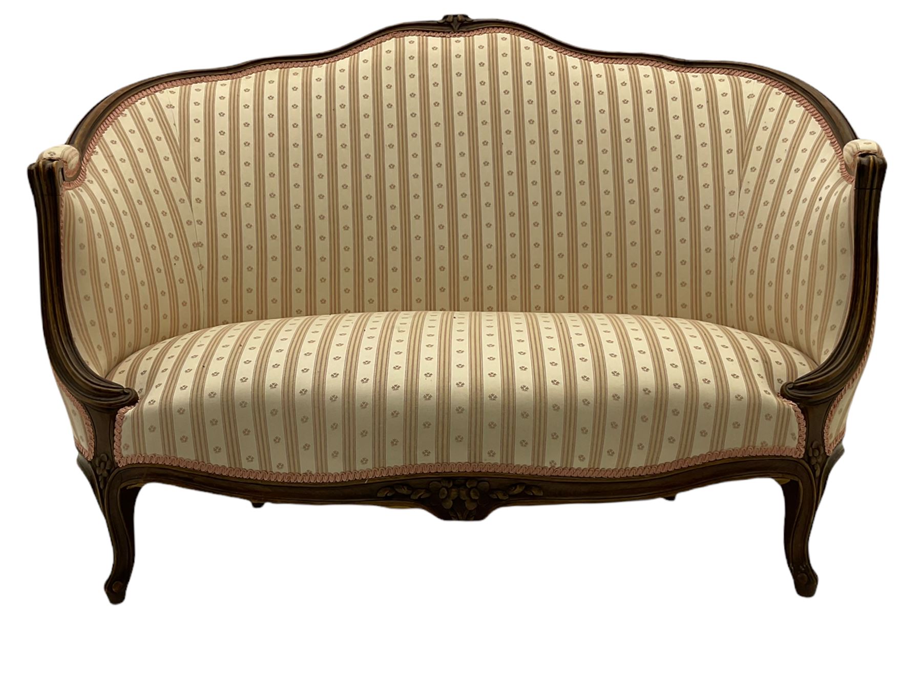 French style beech framed two seat sofa