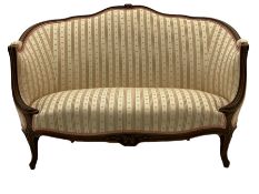 French style beech framed two seat sofa