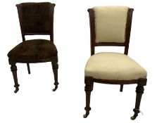 Pair Victorian mahogany side chairs