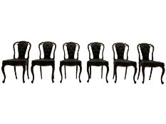 Set of six Victorian walnut dining chairs