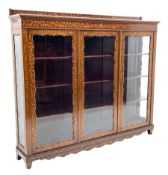 Early 20th century mahogany and Dutch style marquetry display cabinet