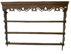 Georgian oak plate rack