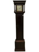 A provincial 30-hour chain driven longcase clock in an oak finished case with a flat top and wide co