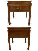 Pair of Hong Kong hardwood lamp tables