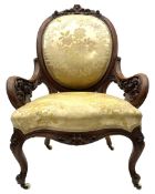 Victorian walnut lady's drawing room chair